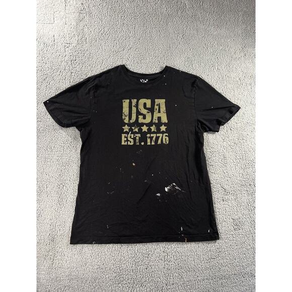 USA 1776 T Shirt Men Large Patriotic Graphic Grunge 4th of July Dad Outdoor - Picture 1 of 7
